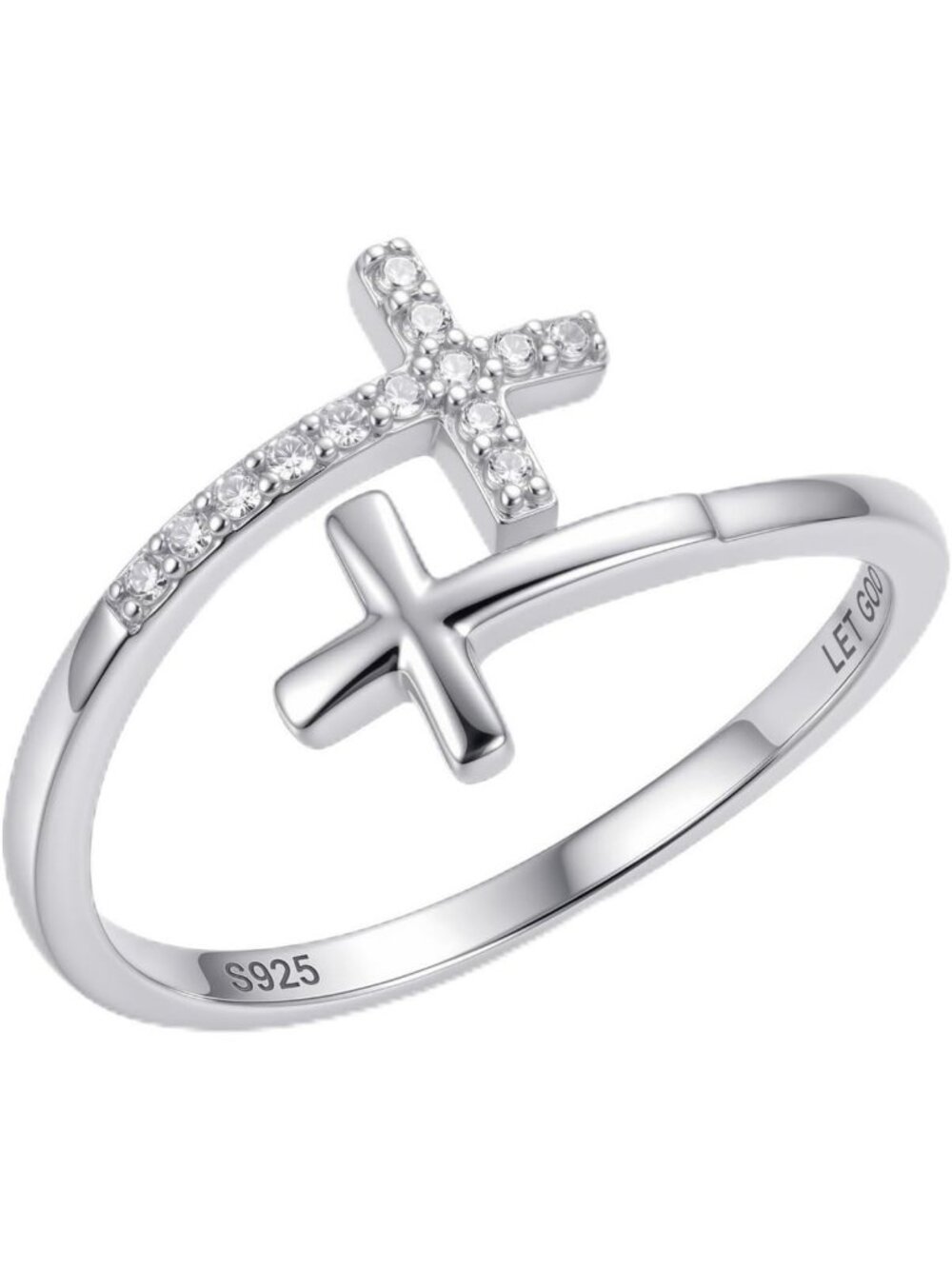 925 Sterling Silver Cross Ring for Women - Christian Faith Jewelry Gift for Her